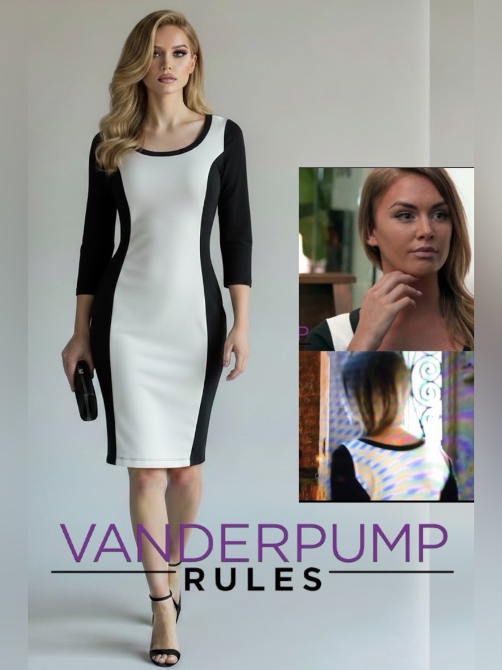 Lala Kent Black & White Long Sleeve Silhouette Dress Vanderpump Rules Size XS